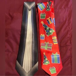 Pierre Cardin Black and Red Festive Tie Set